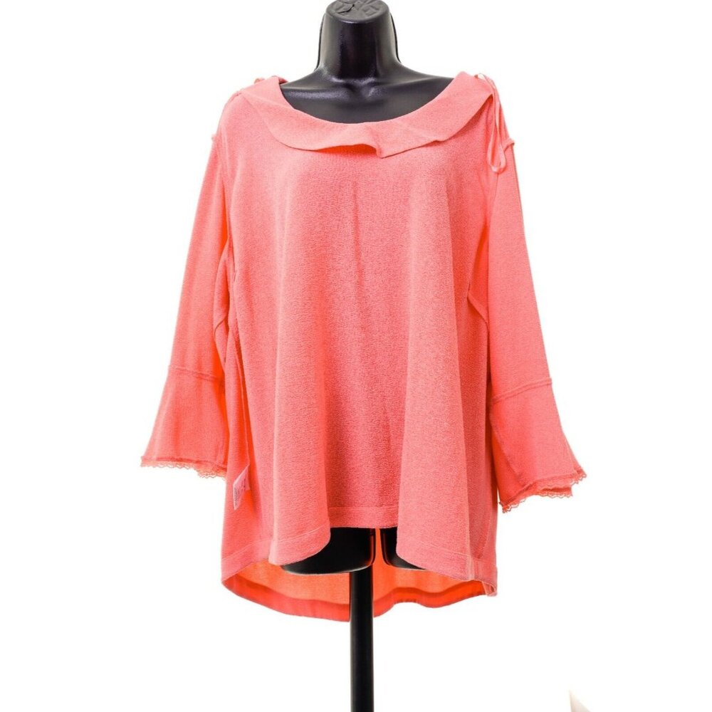 Melissa McCarthy Seven7 Top Lace Ruffle Sleeve Blouse Women's Sz 2X - Picture 6 of 16